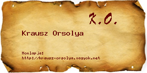 Krausz Orsolya névjegykártya